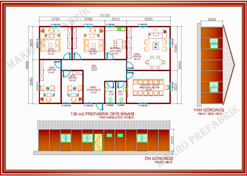 136 m²