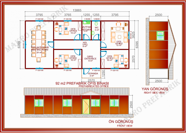 92 m²